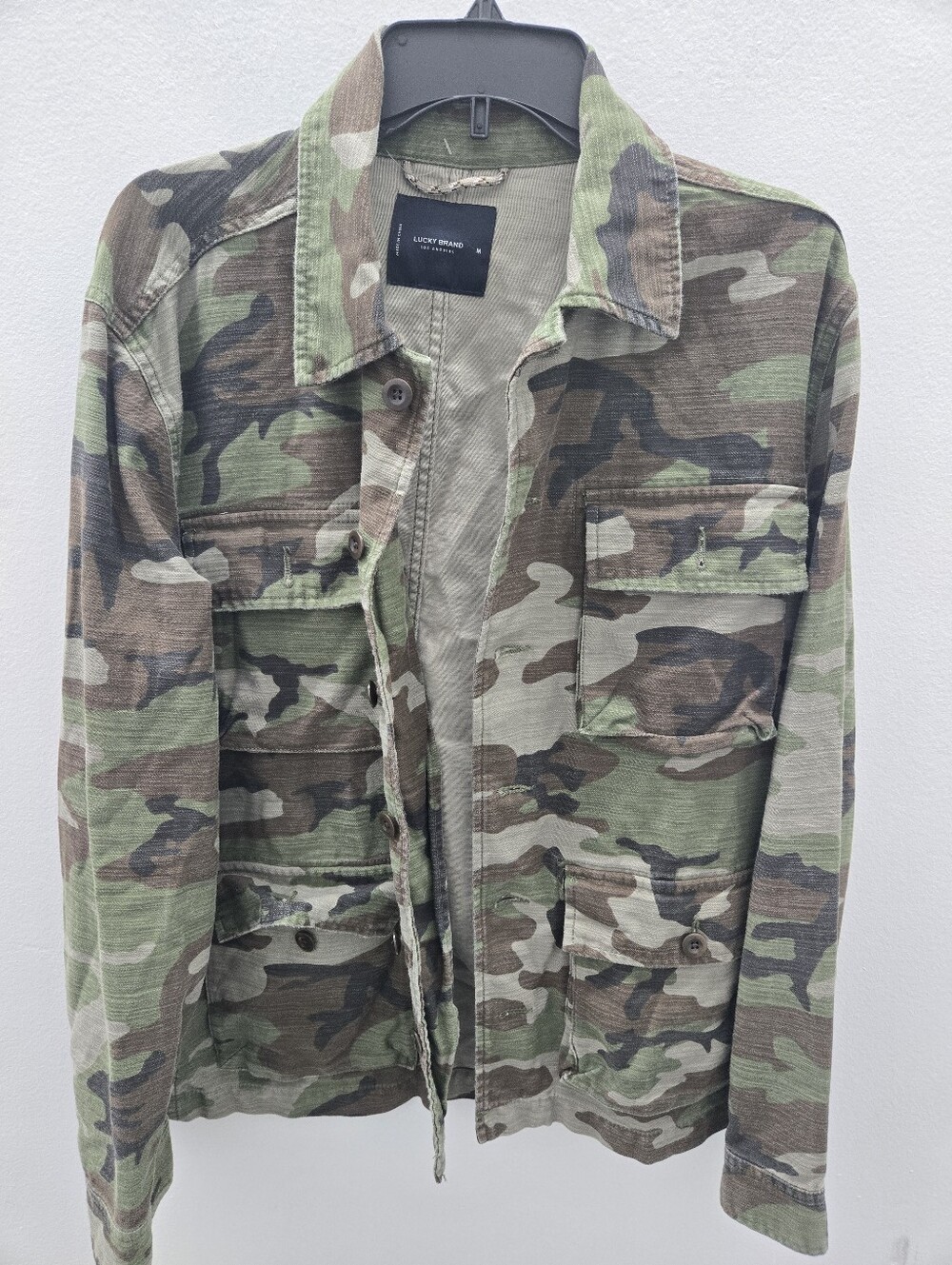 Lucky Brand Camouflage Field Jacket in Green and Brown